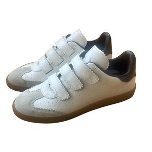 Isabel Marant Beth Perforated Leather Grip-Strap Sneakers